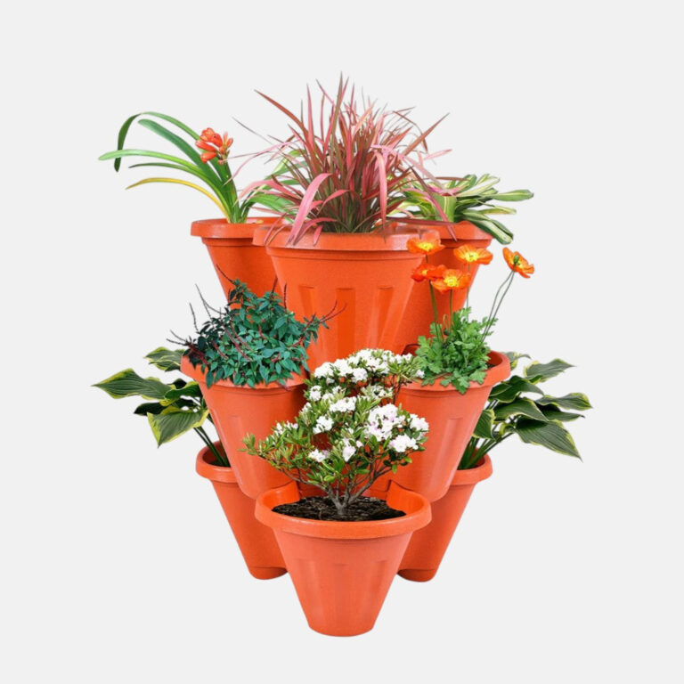 3 Tier Tower/Stackable Planter Brown