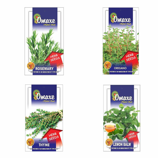 Herbs Seeds Pack of 4 (Oregano, Lamon Balm, Parsley Moss Curled, Lamon Grass) - omaxe seeds