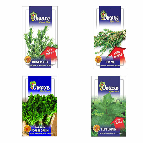 Herbs Seeds Pack of 4 (Oregano, Peppermint, Parsley Moss, Artichoke) - omaxe seeds