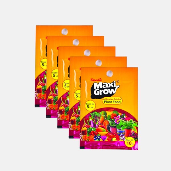 Maxi Grow | Pack of 5 | Water Soluble Plant Food | N-P-K 6-12-36